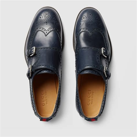 gucci leather monk strap shoes for men|Men's monk strap shoe .